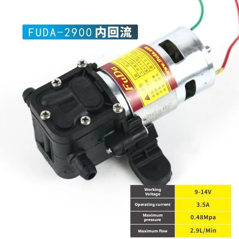 FUDA بخاخ كهربائي زراعي مضخة مياه عالية الضغط عالية الطاقة 12 فولت مضخة محرك الظهر لإعادة تدوير الضغط العالي