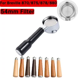 Portafiltro de café sin fondo de 54mm para Breville 870/875/878/880, cesta de filtro, accesorio de repuesto para máquina de Espresso, herramienta de café