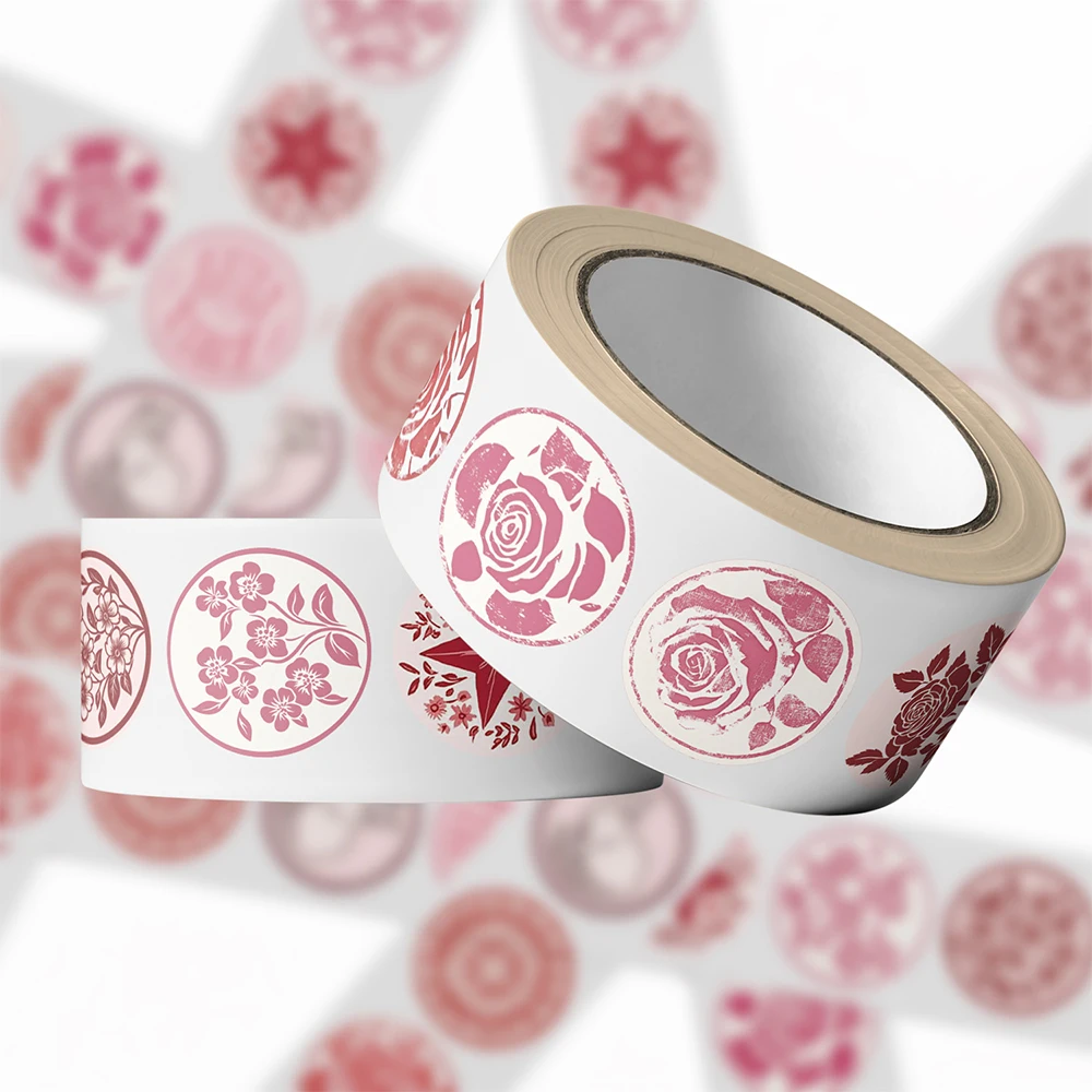 

500pcs/Roll Cute Cartoon Plant Flower Rose Seal Label Stickers Decoration Decals Toy DIY Guitar Suitcase Kid Reward Sticker Gift