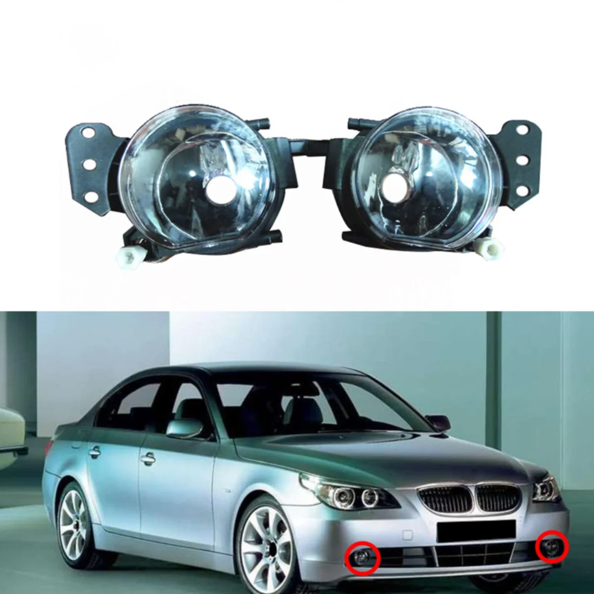 

Left Right Car Front Fog Lamp Fog Light Without Bulb Driving Lamp For BMW E60 525I 528I 530I 535I 545I 550I M5 04-10