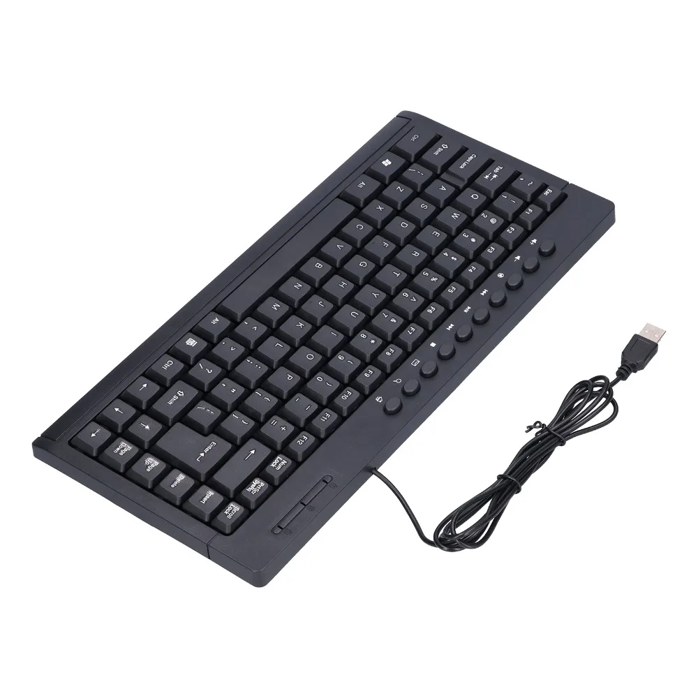 

87 Keys Wired Keyboard Ultra-Thin Quiet Keys Mechanical Keyboard Black Color Plug and play USB Keyboard