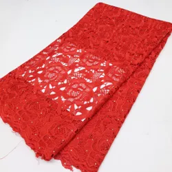 Nigerian Milk Silk Lace Fabric African Cord Lace Fabric 2024 High Quality Water Soluble Lace Material For Wedding Sew