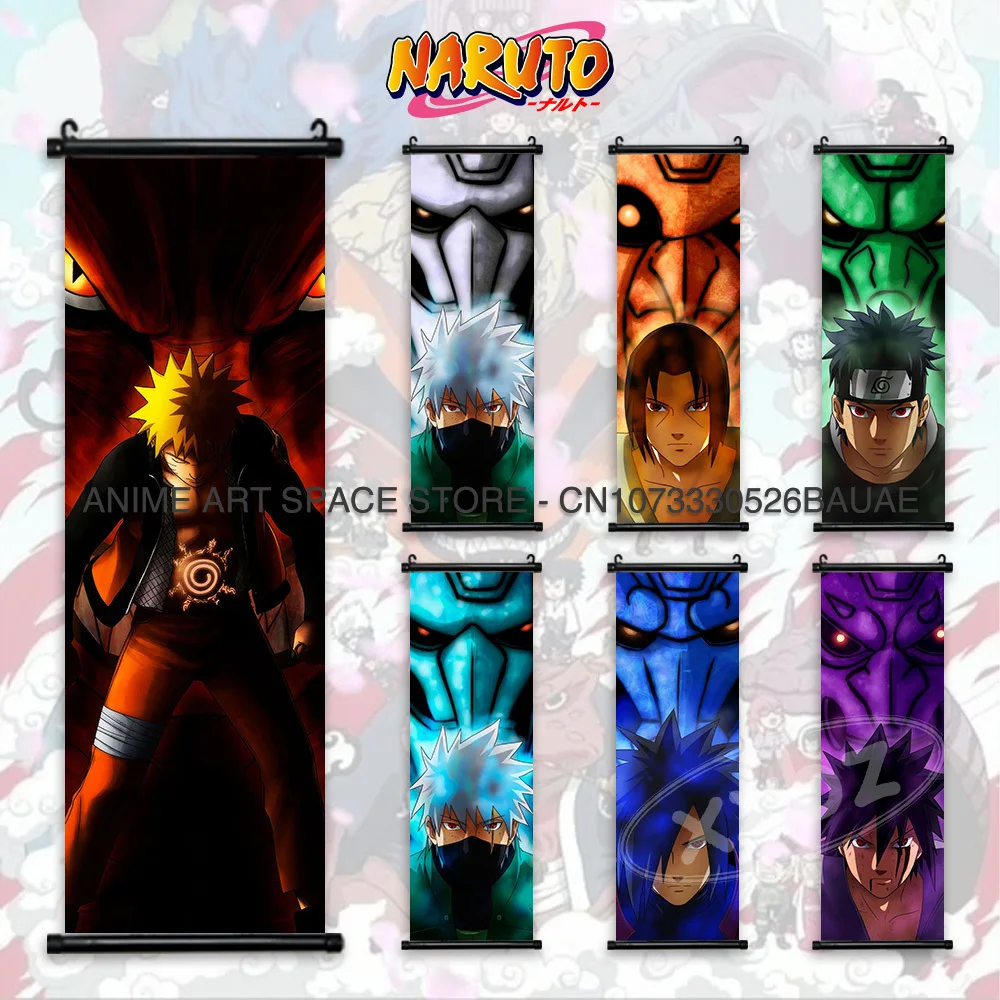 

Naruto Hanging Paintings Poster HD Printed Kakashi Wall Art Canvas Scrolls Picture Anime Sasuke Cartoon Itachi Uchiha Home Decor