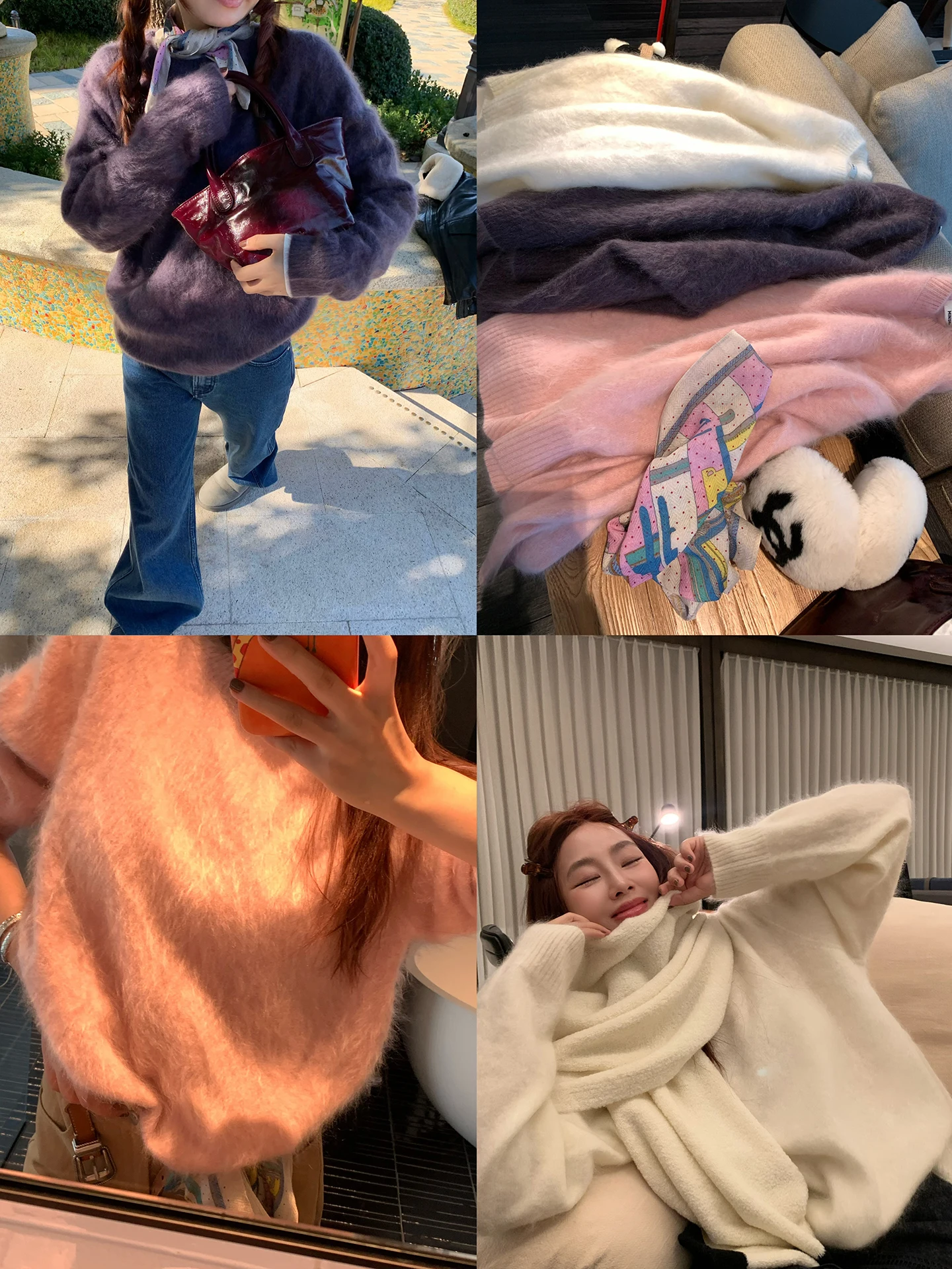 

Rare Fce Long Hair Loose round Ne Anti-Pilling Tee-Color 00% Camere Sweater Royal Luxury Quiet Comfortable Knitted Top