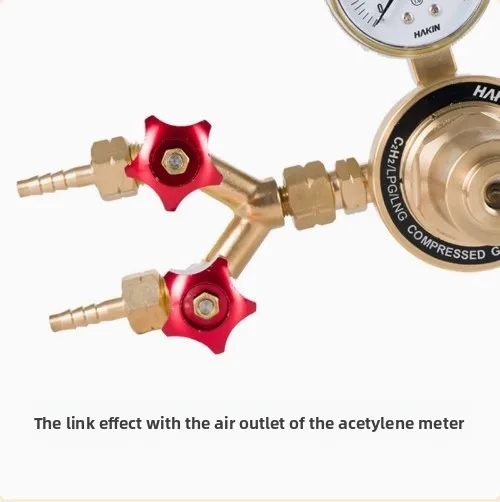 عداد الأكسجين، مقياس الأسيتيلين والبروبان، صمام ثلاثي، مخفض الضغط، انقسام إلى وصلتين، صمام منفصل، واحد إلى اثنين