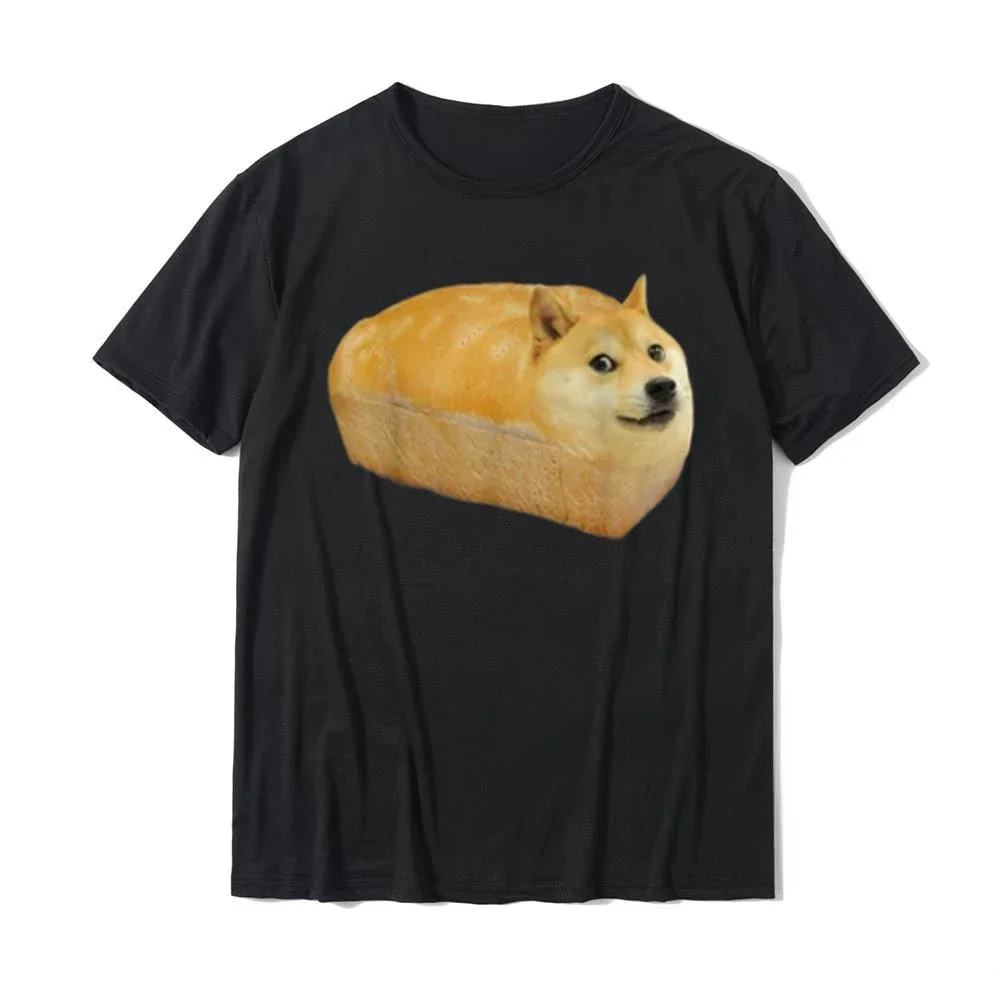 Funny Shiba Inu Doge Bread Meme T-Shirt For Men Hip Pop Retro Crazy Music Festival Comic Teen Girls Rock And Roll Comic T Shirts