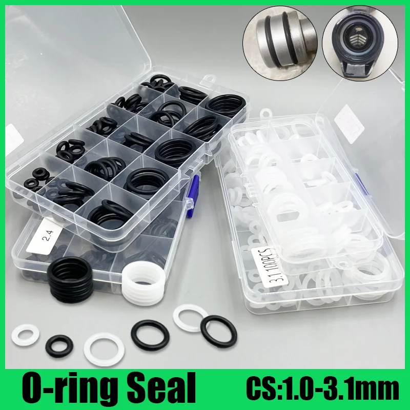 NBR O-Ring Sealing Gasket Kit Oil Resistant Universal Hydraulic Plumbing Rubber Gaskets Seal Car Automotive Faucet Repair Oring