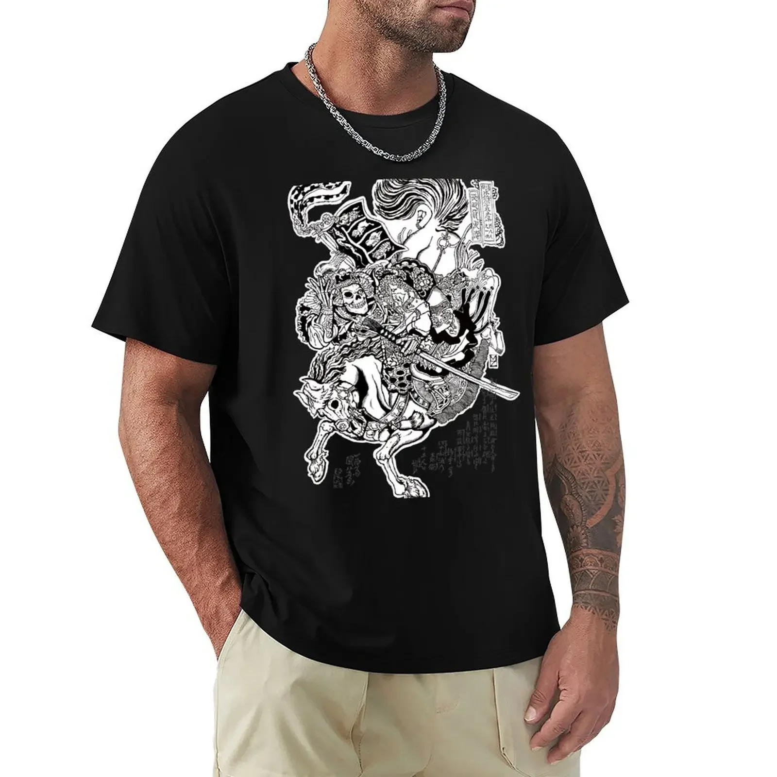 Samurai Skeleton T-shirt nieuwe editie anime kleding effen t-shirts heren