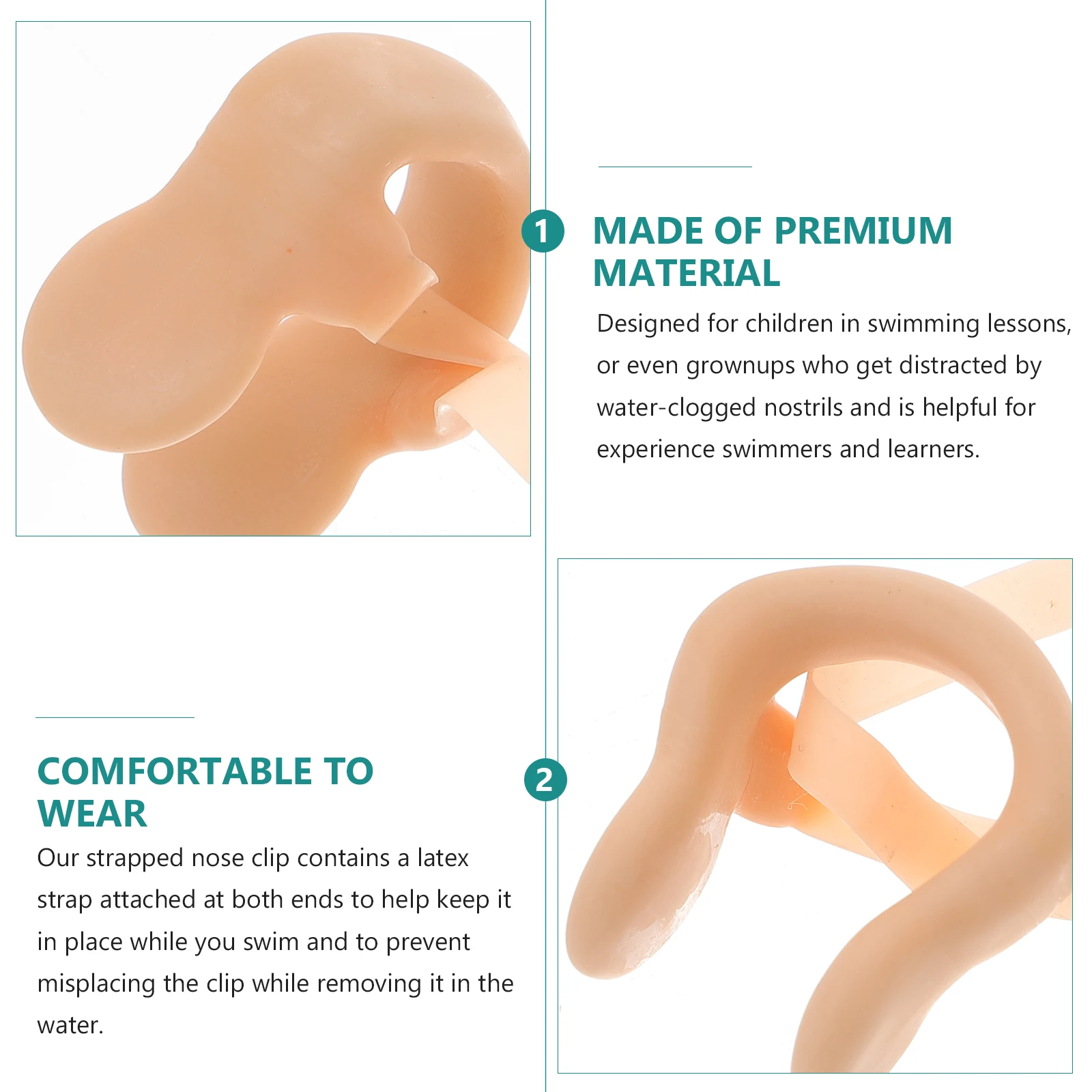 

Waterproof Rubber Nose Clip For Swimming Latex Strap Anti-Slip For Pool Diving Water Sports Training