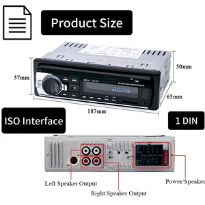 Leitor de MP3 para Carro Bluetooth Digital, 1 Din, Estéreo, FM, Áudio, Música, USB, SD, Traço, Entrada AUX, 60W x 4 12 principais vendas radio para carro - №10