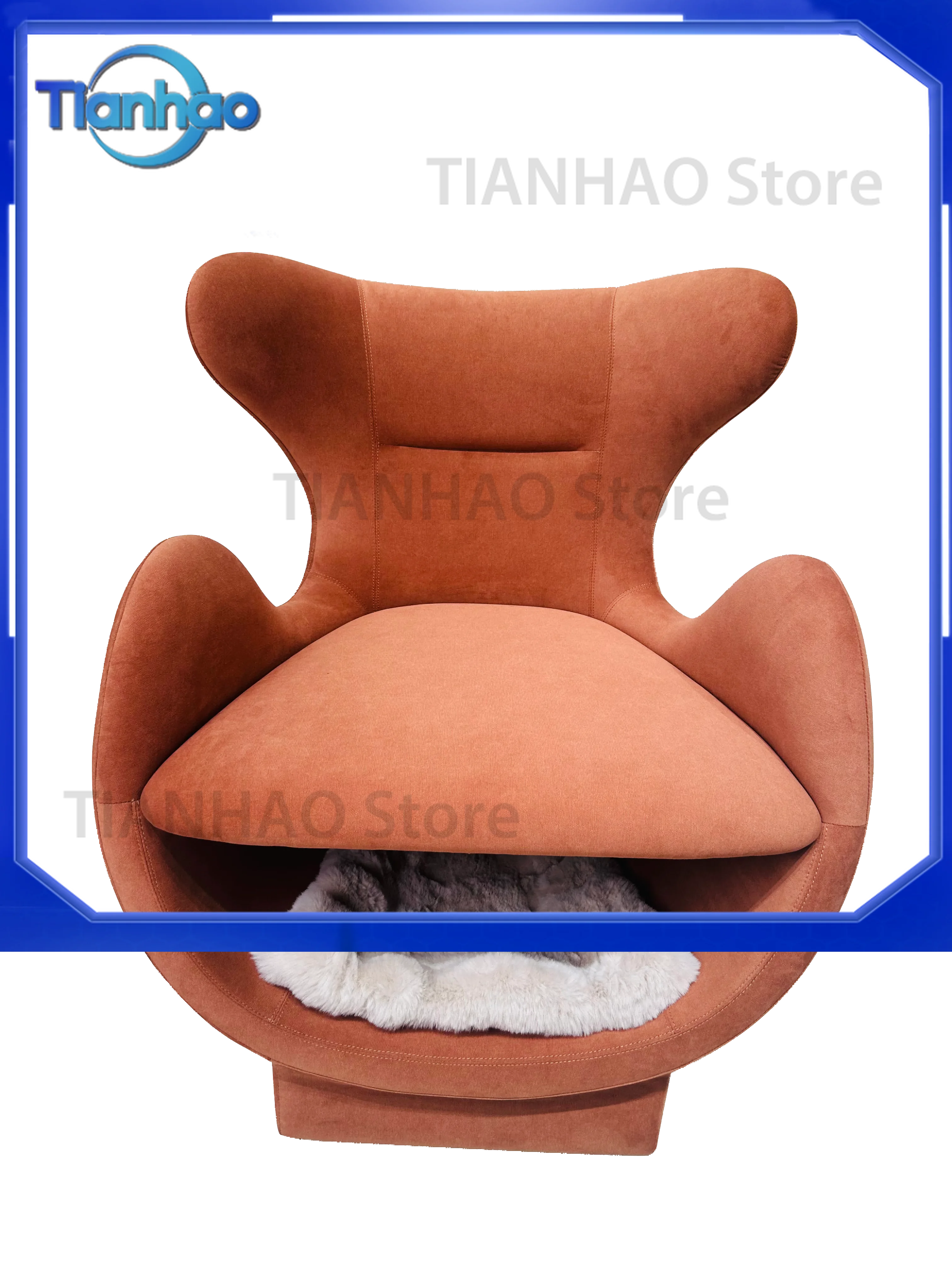 Bamboo Pet and Human Dual-Use Chair Sofa for Modern Homes with Regular Seat and Under-Seat Pet Rest Area