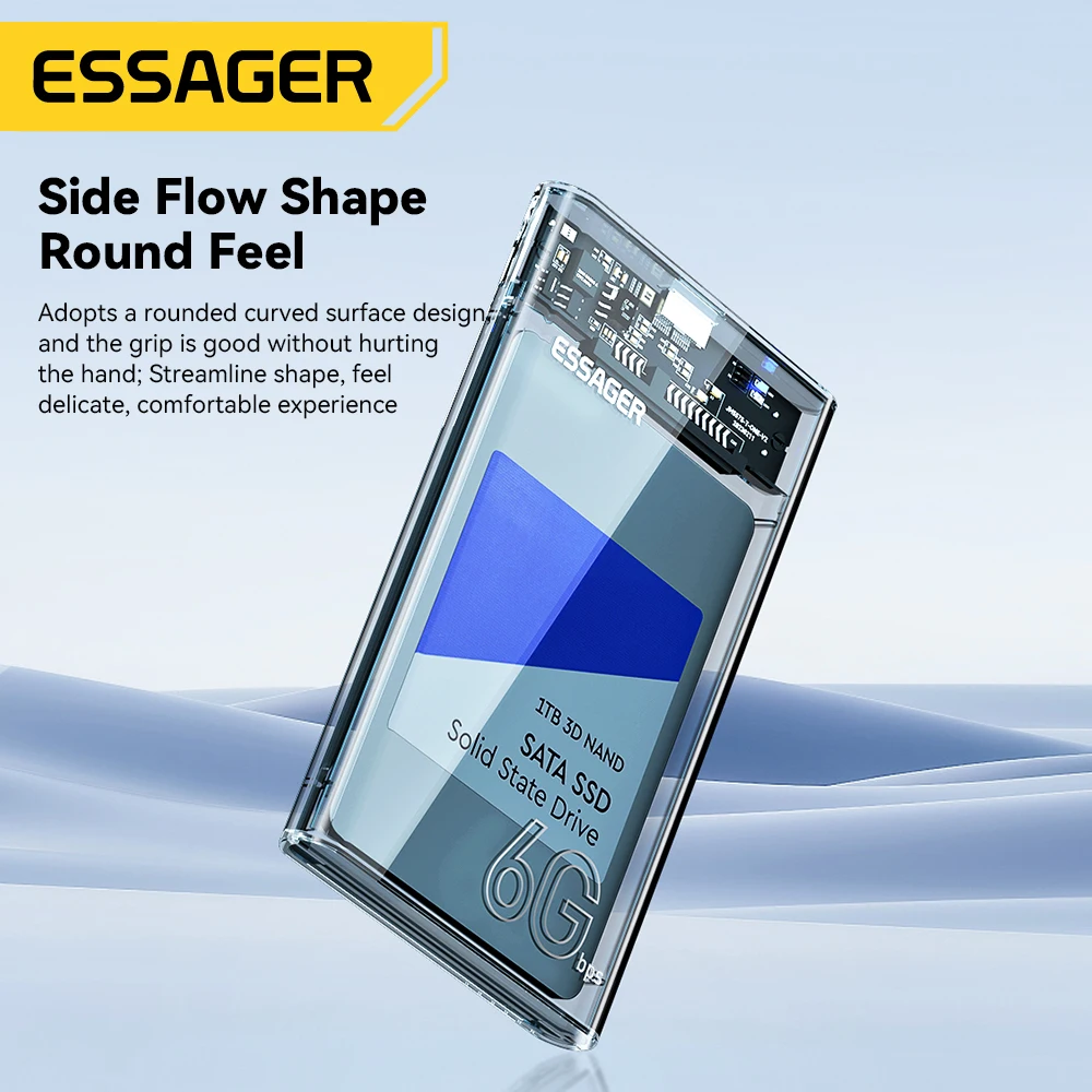 Essager 2. 5-calowy SATA Box USB3.0 SSD obudowa dysk twardy SATA 6 gb/s zewnętrzny dysk twardy Box dodatkowy kabel obudowa do twardego dysku