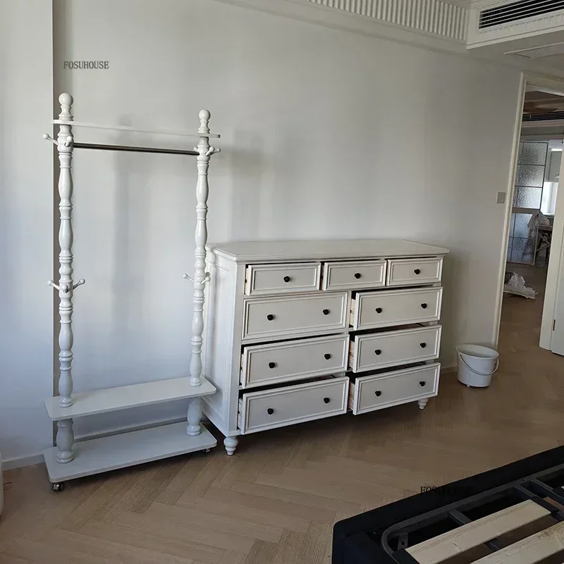 الأمريكية خشب متين معطف رفوف المنزلية غرفة نوم معطف الرف ضوء رف الملابس الفاخرة الرجعية أثاث غرفة المعيشة شماعات ملابس #5