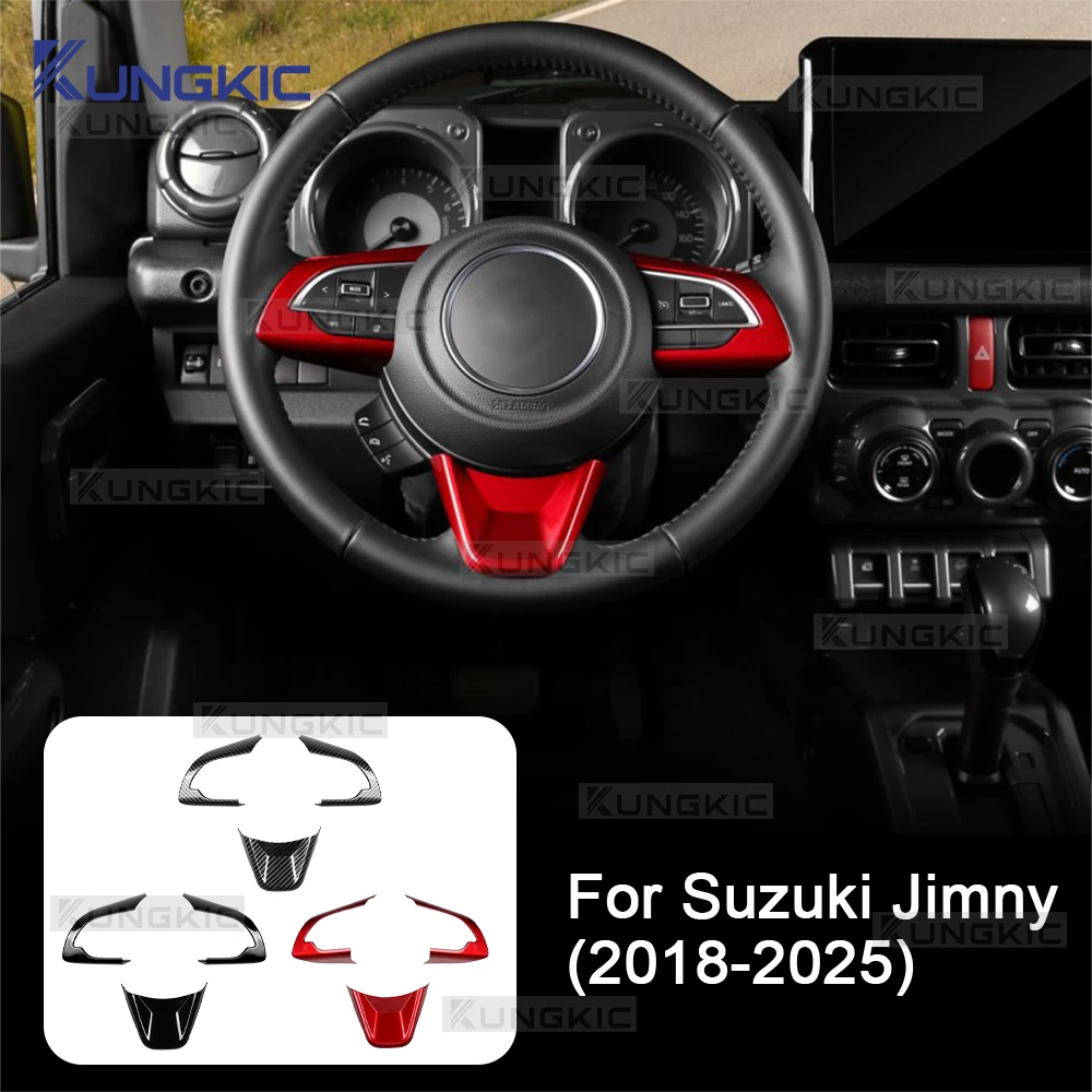 

Car Steering wheel Panel Frame Protector Interior Sticker For Suzuki Jimny JB64 JB74 2018 2019 2020 2021 2022 2023 2024 2025