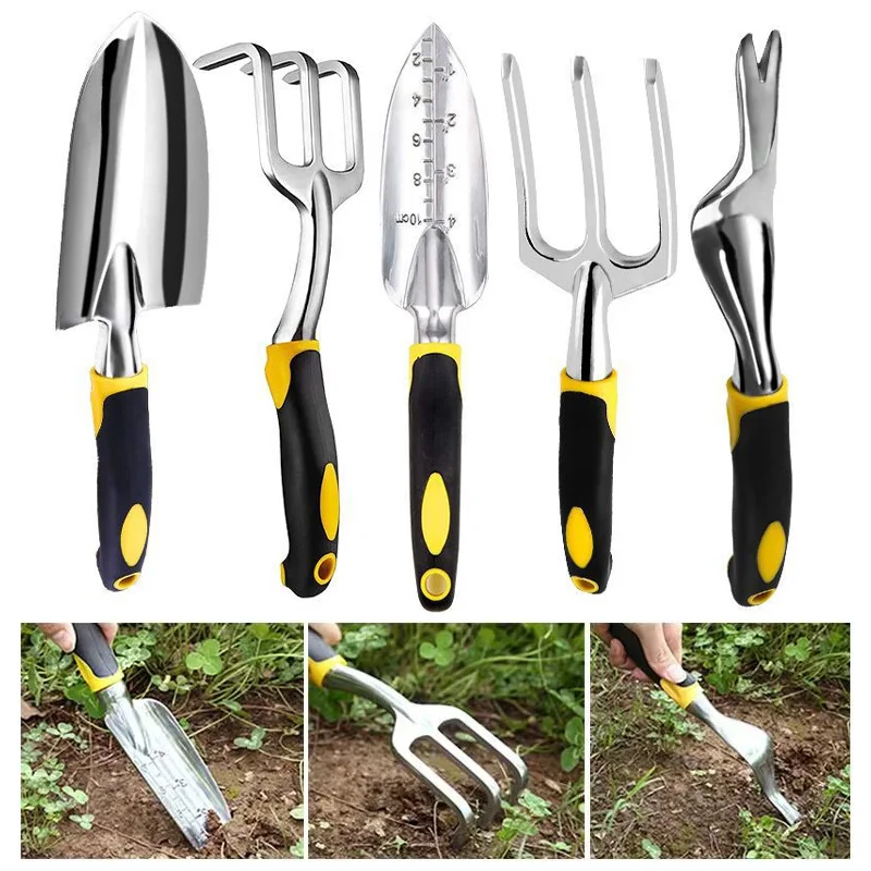 Garden Tool Hand Trowel,Rake,Cultivator,Weeder Tools with Ergonomic Handle,Garden Lawn Farmland Transplant Gardening Hand Tools