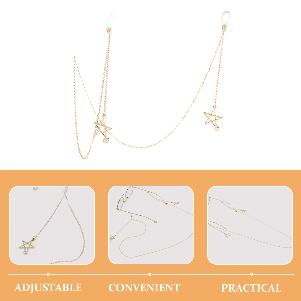 

Metal Glasses Eyeglass Chains for Women Anti Slip Sunglasses Rope Glasses Necklace Necklace Durable Pearl Star Pendant