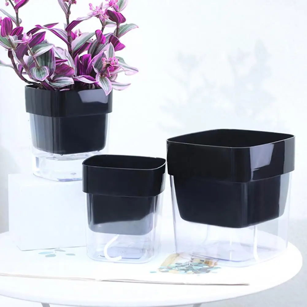

Self Watering Planter Self Watering Flowerpot with Cotton Visible Water Level Window Planter Bottom Watering Indoor Plant Pot 85