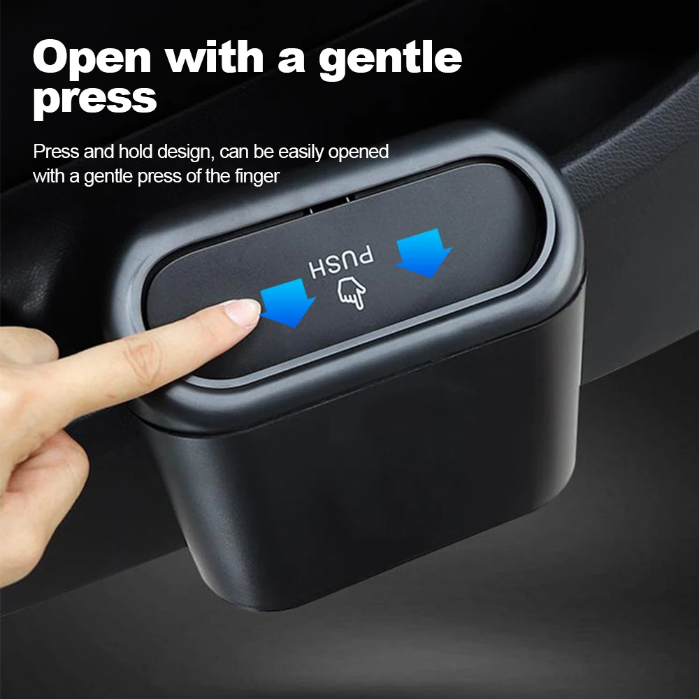 

Portable Car Trash Can Hanging Mini Vehicle Garbage Organization With Lid Multifunctional Automotive Garbage Storage Box