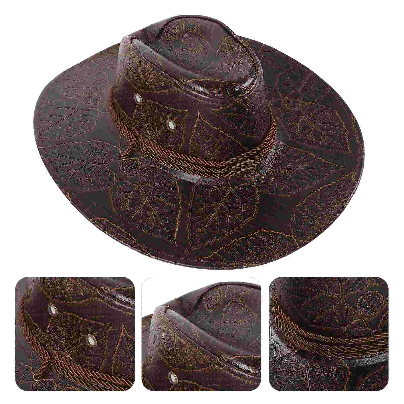 

Decorative Western Hat Ethnic Costume Fashionable Cowgirl Hat Curved Western Hat men hats for adults costume for cosplay