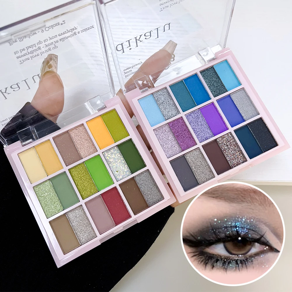 18 Farben Lidschatten-Palette langlebige vielseitige Farben glitzern matt sexy Lidschatten Make-up glänzende Pailletten atember aubende Augen sieht aus