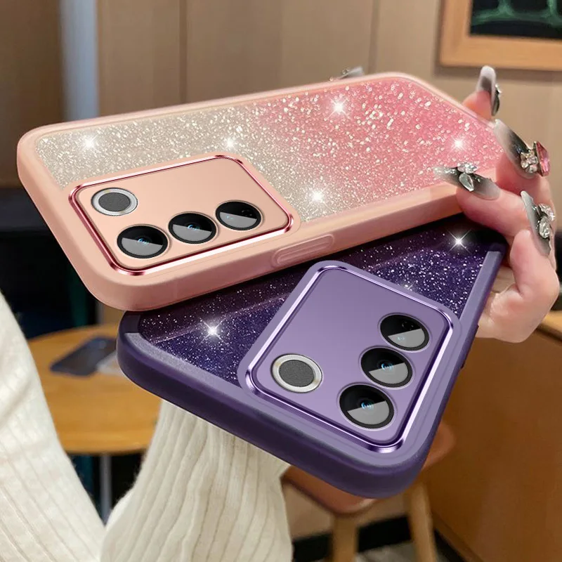 Bling Glitter Camera Protector Silicone Case For Samsung Galaxy A03 A03S A04E A05 A05S 4G 5G Cover