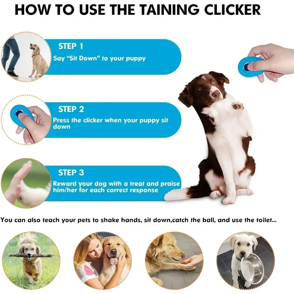 Dog Training Clicker with Adjustable Wrist Strap Durable Lightweight Easy To Use for Cats Puppy Birds Horses Pet Product