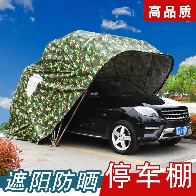 Semi-Automatic Folding Carport Mobile Garage Canopy Sunproof Warm Parking Awning For Household Outdoor