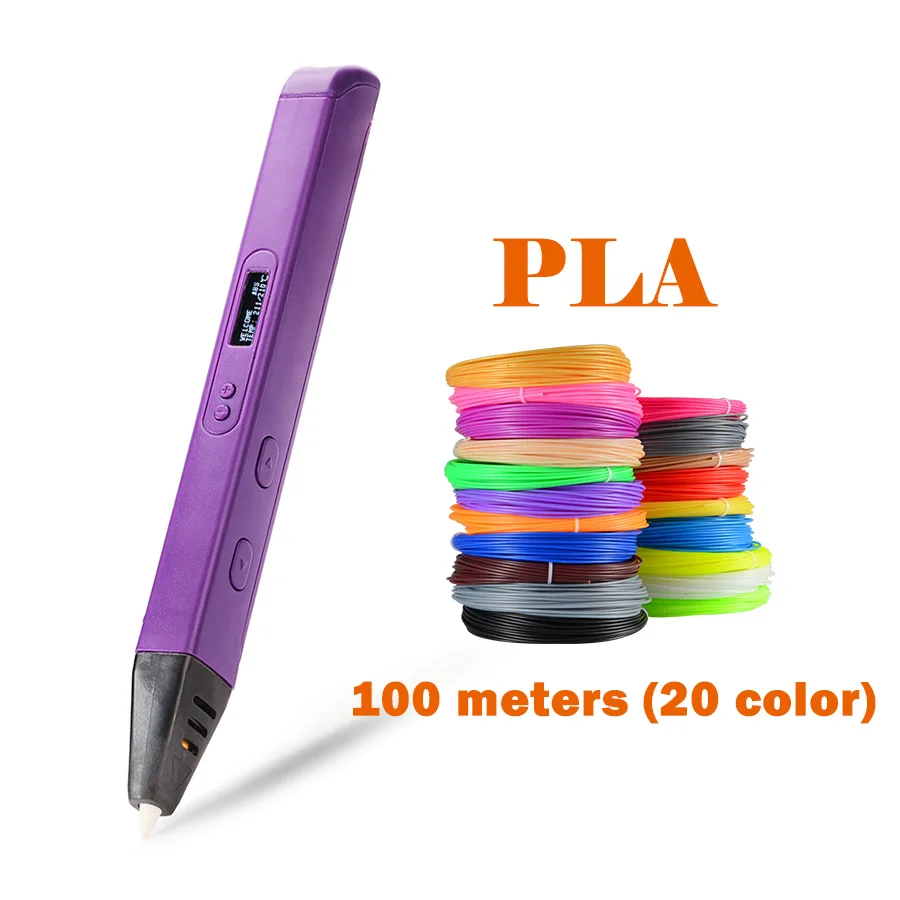 Om Hot Selling RP800A 3D Pen Krabbel Pen Oled-scherm 3D Printing Pen Met PLA Filament Voor Doodling Maken Kerstcadeautjes