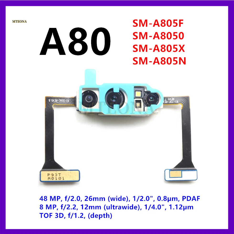 Задняя большая задняя основная камера для Samsung Galaxy A80 SM-A805F A805N, передняя камера, гибкий кабель, запасные части