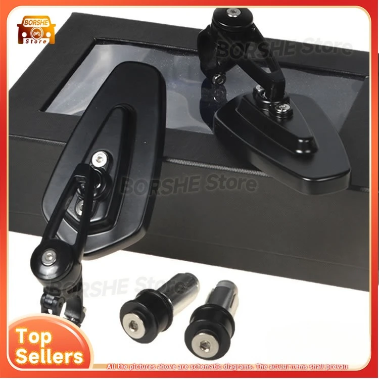 

CNC Motorcycle Rear View Mirror Suitable for Harley Electric Bike Retro Handlebar Mirror Accessory