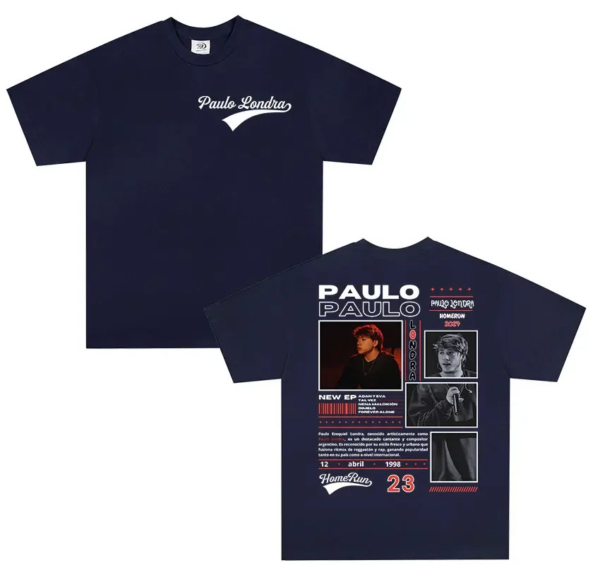 ريترو ستريت ستايل 100% قطن تي شيرت ملابس مغني الراب باولو لوندرا هومرون تي شيرت رجالي موضة الاتجاه