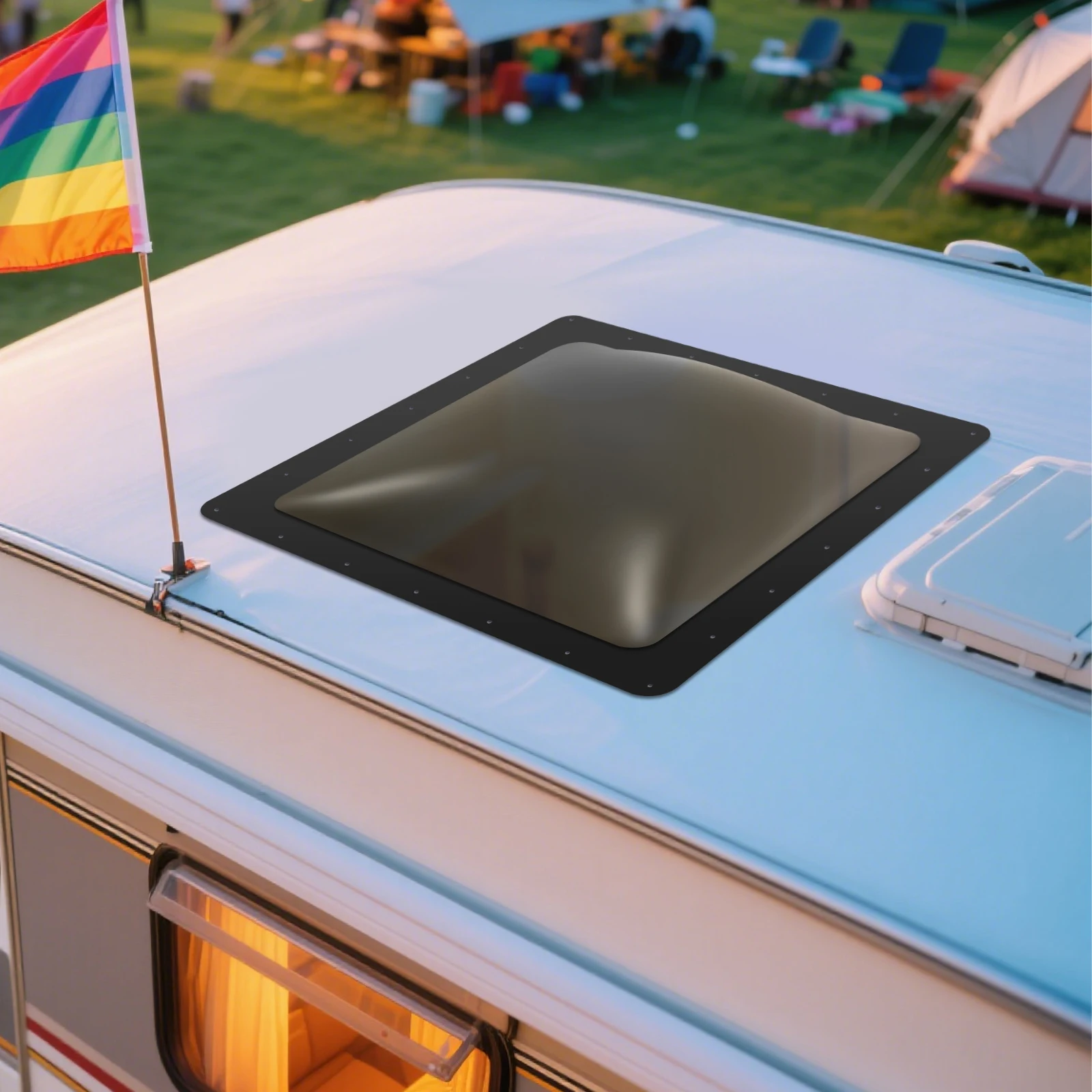 Lucernario per camper Cupola esterna PC Resistente ai raggi UV Isolamento termico trasparente Resistente agli urti Facile installazione per la luce superiore del camper universale