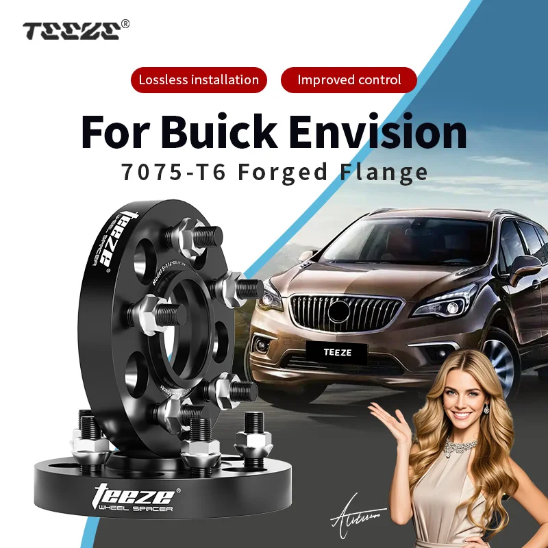 

Teeze 2/4pcs 5x120 CB66.9mm M14x1.5 Hub Centric Black Forged wheel spacer For Buick Envision Flange Plate20/25mm