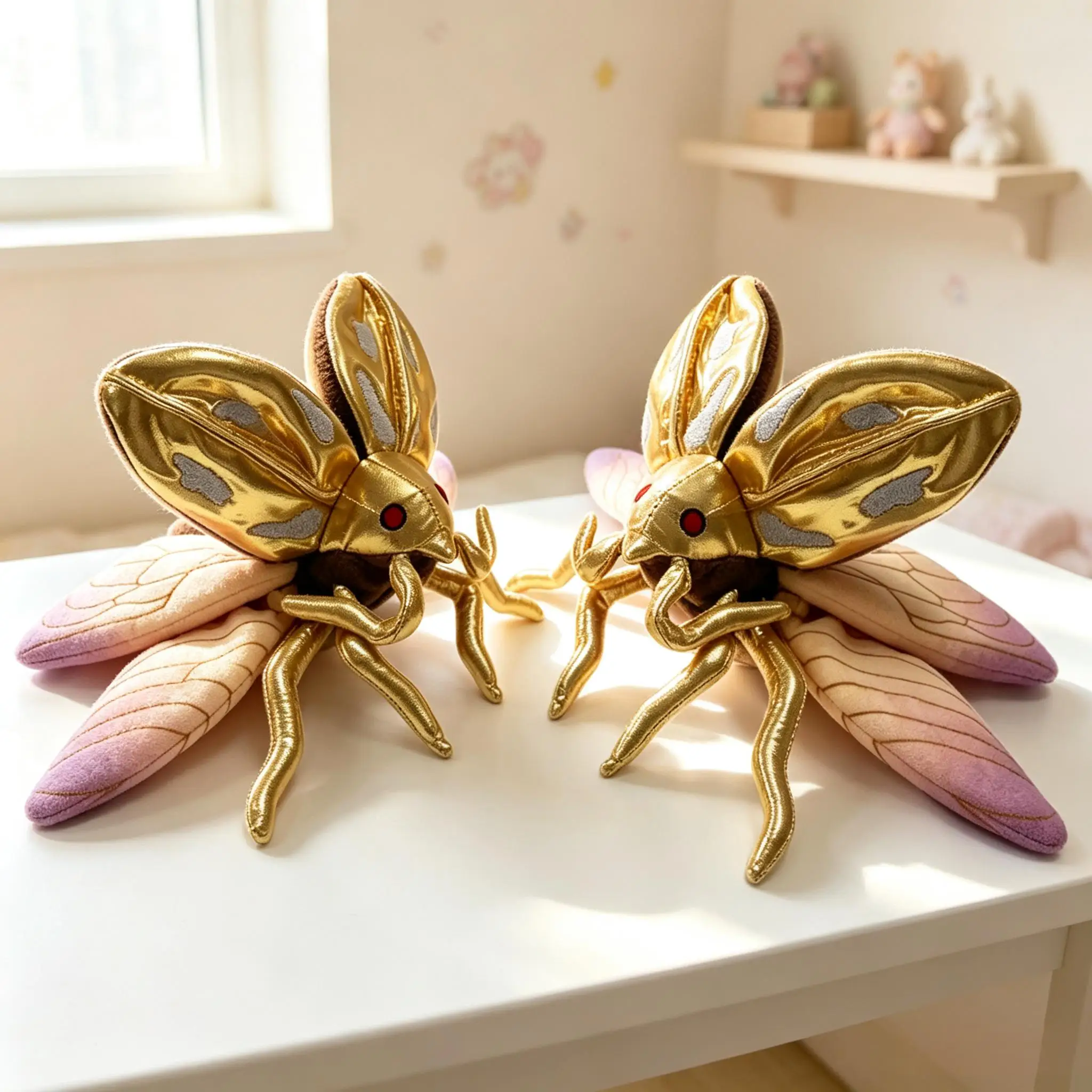 20cm Kawaii Simulated Golden Cicada Plush Doll Soft Anime Insect Bug Stuffed Pendant Bag Ornament Kids Boys Girls Birthday Gift