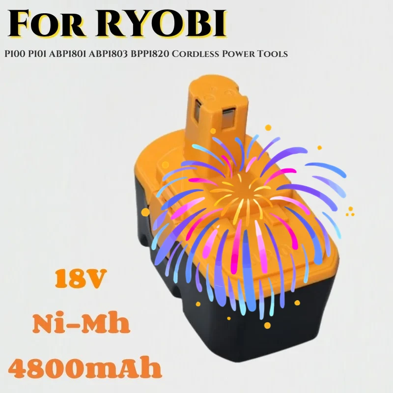 

Сменный аккумулятор P100 P101 18В 4800мАч для беспроводных электроинструментов Ryobi ABP1801 ABP1803 BPP1820