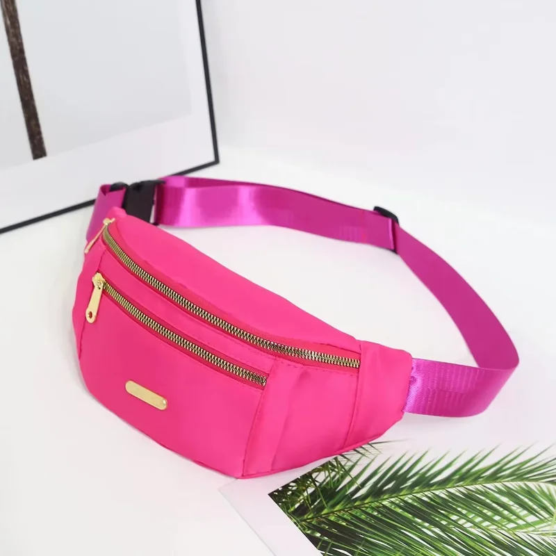 Women Sports Waist Bag Multi-layer Fanny Pack Waterproof Outdoor Phone Chest Bag Versatile Crossbody Purse For Travel Running Hi