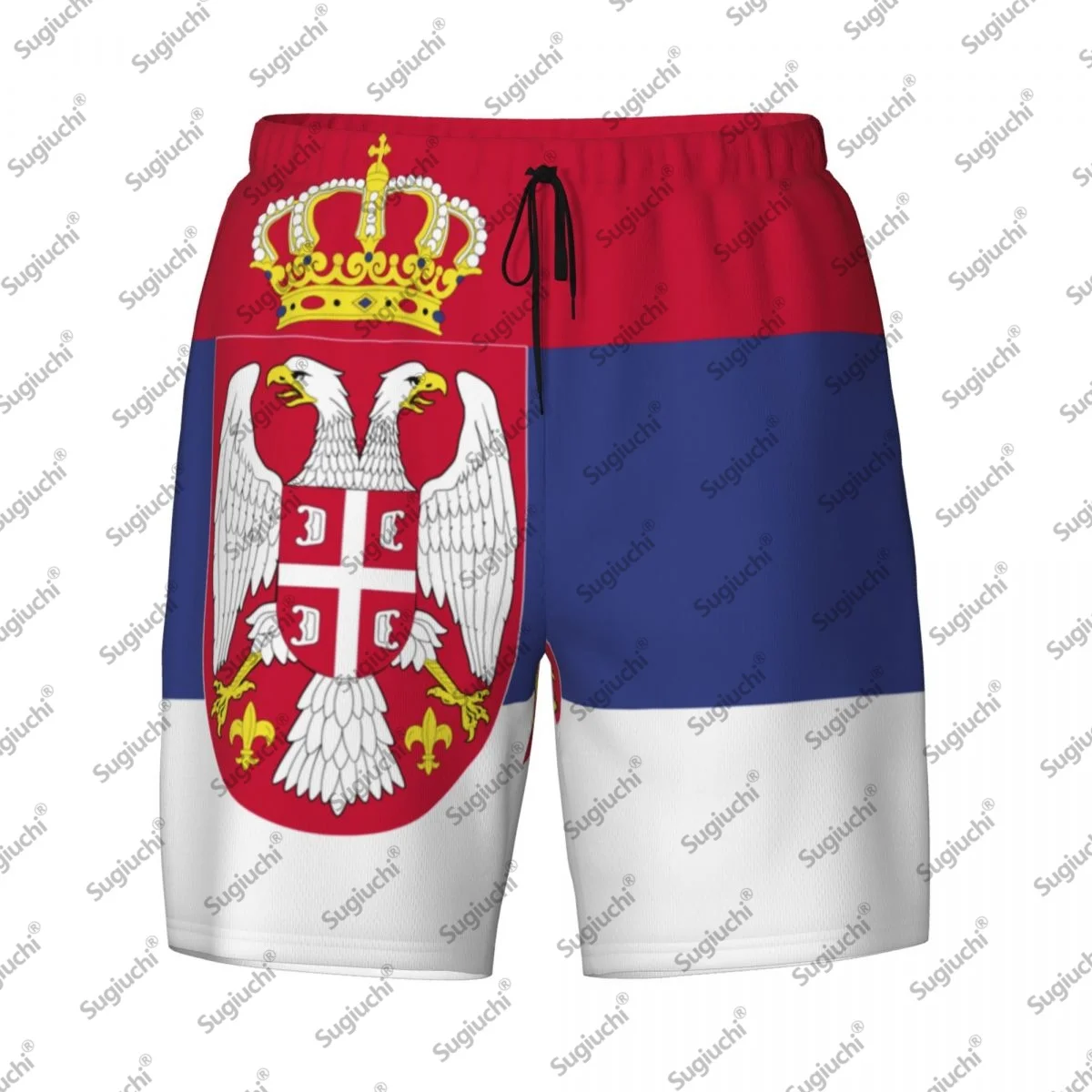 

2025 Сербии Флаг Топ с 3D принтом Мужские плавки Гавайский купальный пляж 2 в 1, быстросохнущие летние шорты для плавания с карманами