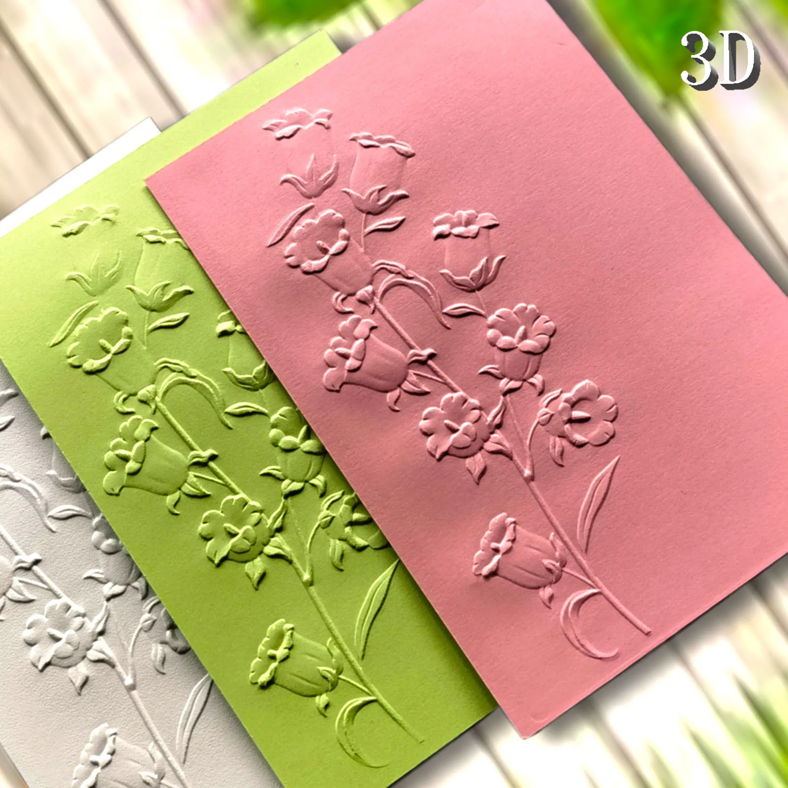 Blooming Lily of the Valley 3D-geprägte Ordner – handgefertigte DIY-Kunststoffform, geeignet für Sammelalben, Kartenherstellung, Geschenketiketten,