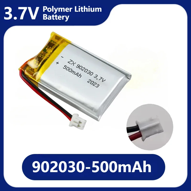 902030 500mAh 3.7V Polymer Lithium Ion Rechargeable Battery for LED Lights Bluetooth Speakers MP3 MP4 MP5 Selfie Stick