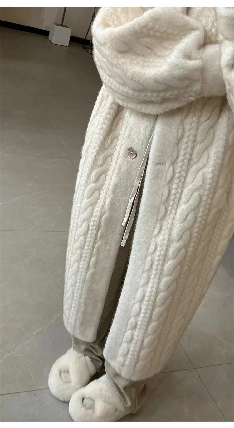 Winter Warm Faux Mink Bont Lange jassen Dames Koreaanse Dik Katoen Gewatteerde Gevoerde Jassen Single Borsted Losse Konijn Plus Abrigos