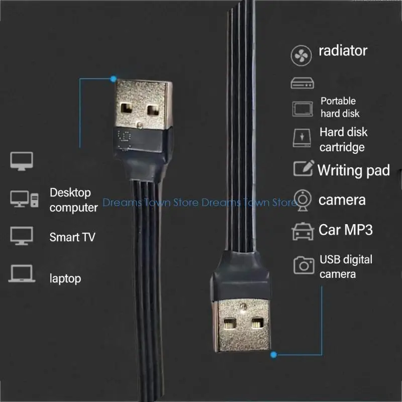 HX6A USB 2.0 Male to Male Cable 480Mbps Data Transfer 10W Charging Cable for Hard Drive Enclosures Printers Modem Cameras