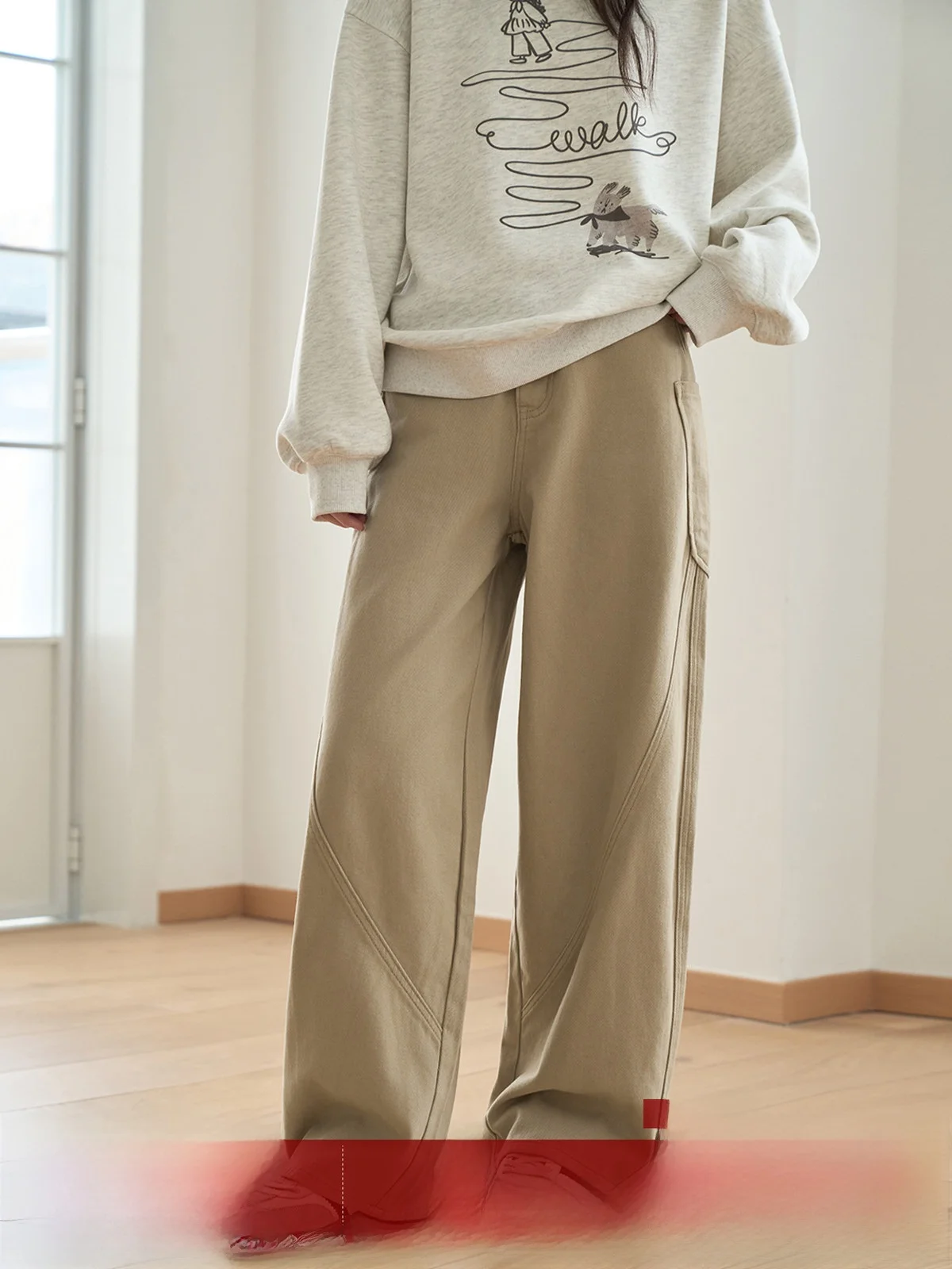 

Джинсы прямого кроя цвета хаки с высокой талией, женские свободные широкие брюки с эффектом похудения, новинка зимы, комфортный хлопковый деним