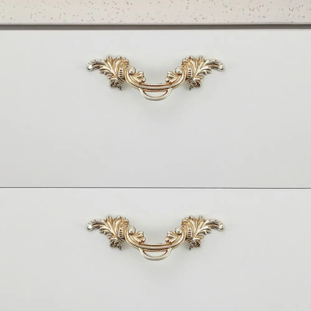 Zinc Alloy Vintage Drawer Pulls Horizontal Sliding Design European Style Wardrobe Door Handles Drawer Handle Pull