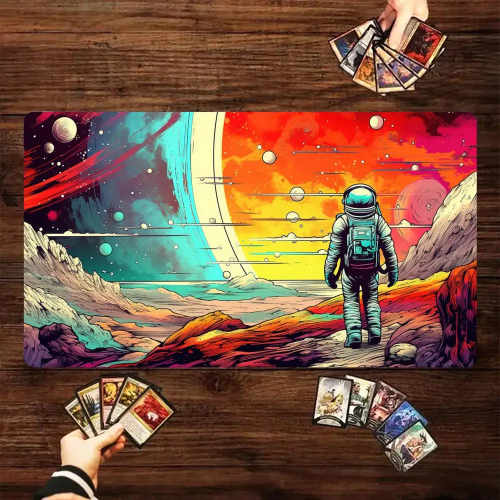 Breathtaking Alien Landscapes Magic Card Battle Mat TCG Playmat Anti-Slip Base Gathering Gaming Mats Board Game Mat for TCG