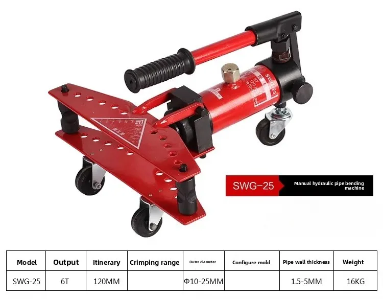 Hydraulic Pipe Bender 1234 - Electric/Manual Tube Bending Machine for Steel Conduit