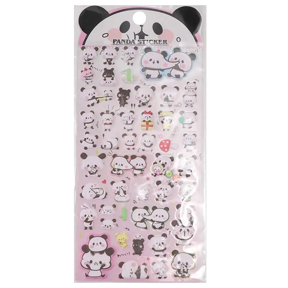 

Gift Box Panda Sticker Waterproof Kawaii 3D Panda Bubble Sticker Children's Cute Goo Card Stickers