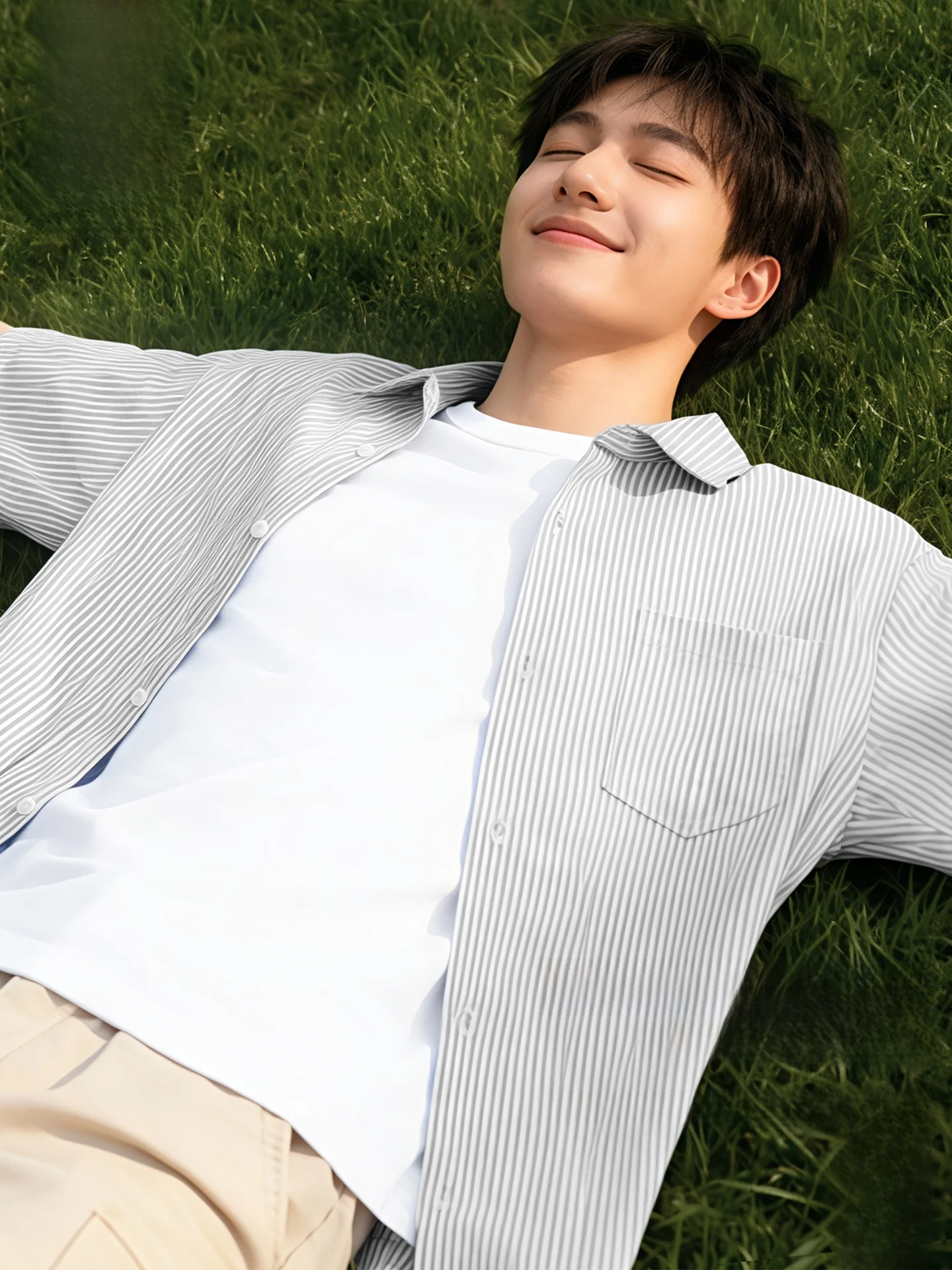 

Мужская рубашка из ткани Оксфорд в полоску, весенне-летняя, для работы и повседневной носки, с воротником, дышащая, с защитой от УФ-излучения, легкая