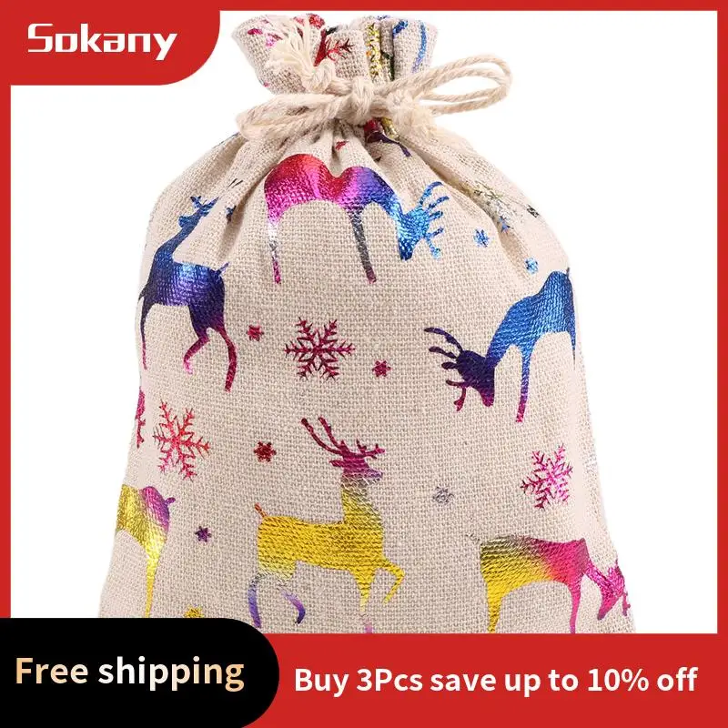 A59E-16Pcs عيد الميلاد الرباط حقائب للهدايا الخيش ، هدية الحقيبة أكياس جودي ل مغلفة الحلوى هدية عيد الميلاد حفلة لصالح الإمدادات