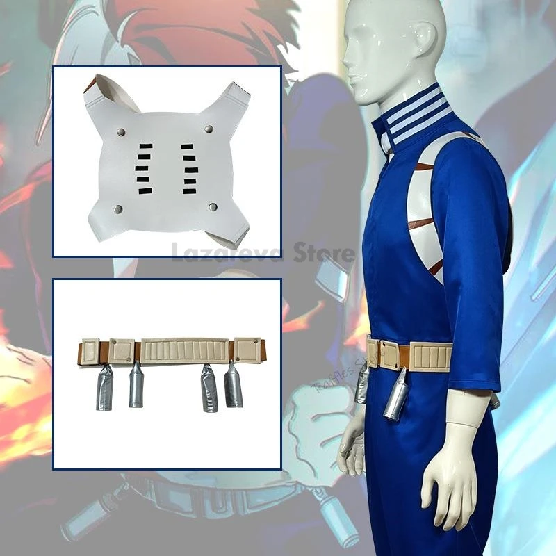 Anime Held Shoto Todoroki Shoto Boku Geen Mannen Vrouwen Cosplay Kostuum Top Broek Riem Halloween Academia Pruik XS-XXXL