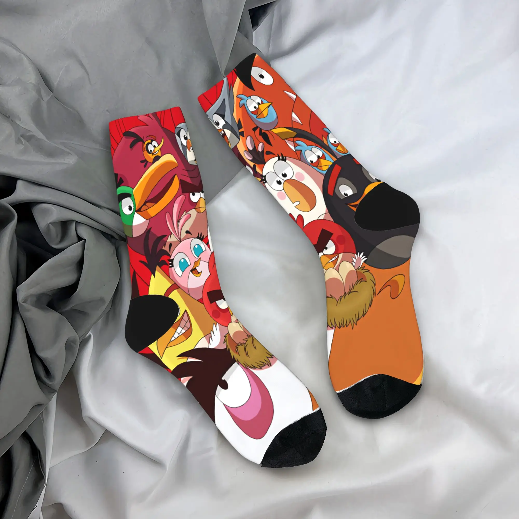 Birds Game Socks  Design Stockings Non Slip Men's Socks Comfortable Winter Leisure Skateboard Socks